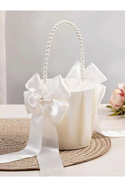 Choice سلة يد من اللؤلؤ S لوازم الزفاف سلة زهور للعروس سلة زهور للفتيات بمقبض...