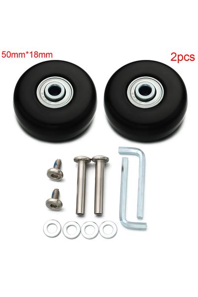 Choice 50mm 2pcs Replace Wheels With Screw For Travel Luggage Suitcase Wheels Axles Repair Kit 40/45/50/60m
