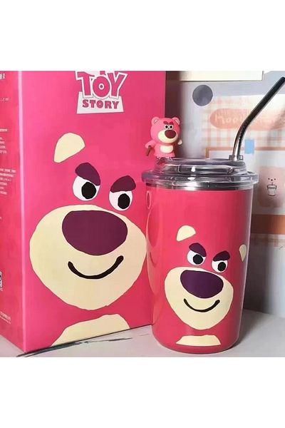 Hot Toys 480ml Hot Toy Story Disney Lotso 304 Stainless Steel Vacuum Cup Office Girls High Beauty Water Cup S