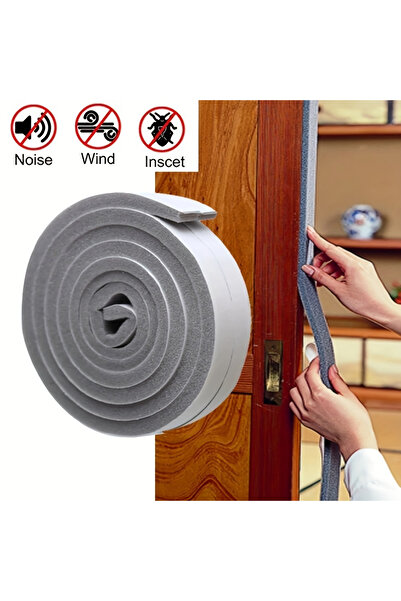 Choice رمادي 1.5 سم 2 لفة 1/2 قطعة إسفنجة لاصقة ذاتية اللصق قابلة للقطع مقاوم...