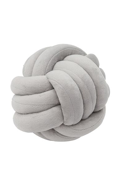 Choice 20x20cm Light Grey Knotted Ball Throw Pillow Ultra Soft The Bed Decorative Hand-woven Round Lamb Plu