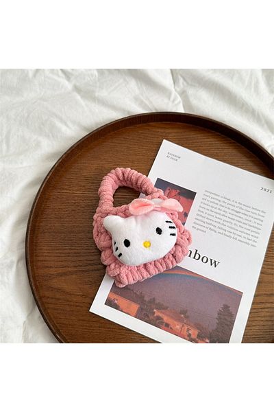 Choice Pink White Hellokitty Kawaii Plush Headphone Bag Sanrio Storage Bags Cartoon Purse Coin Pouc