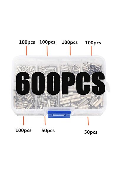 Choice 600pcs 600pcs Tin-coated Copper Uninsulated Crimp Terminal 0.5mm2-6.0mm2 Bootlace Ferrules Cord End