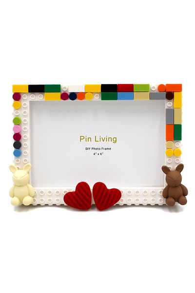 Choice 7 Inch Red Pinliving Love Diy Baby Building Block Photo Frame Set Simple Advertisement Handmade Crea