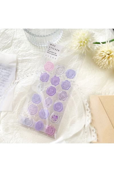 Choice B 18pcs, Vintage Wax Seal Stamp Stickers, Diy Scrapbooking Journal Planner Decorations Stationery E.