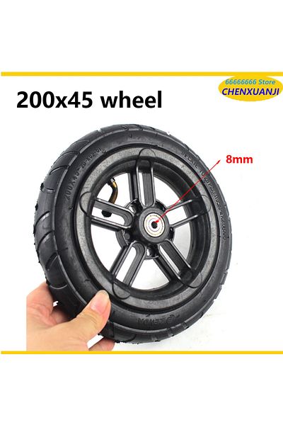 CHENXUANJI عجلة ذات جودة جيدة مقاس 8 مم و6 مم و8 مم و10 مم ذات فتحة داخلية مقاس 200 × 45 عجلة دوارة مقاس 8 بوصات مع إطار وأنبوب