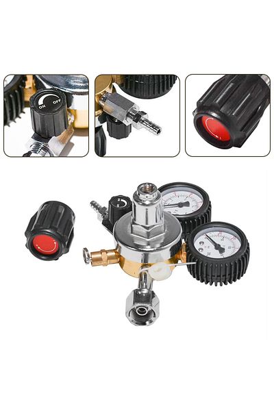 Choice CO2 Gas Bottle Regulator Carbon Dioxide CO2 Regulators Pressure Reducer For Beverage Beer W21.8 D...
