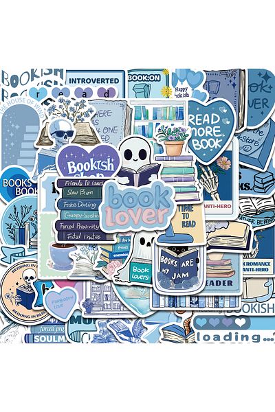 Choice 50pcs 50/100pcs Blue Bookish Sticker Computer Graffiti Diy Case Desktop Phone Creative Art Picture C