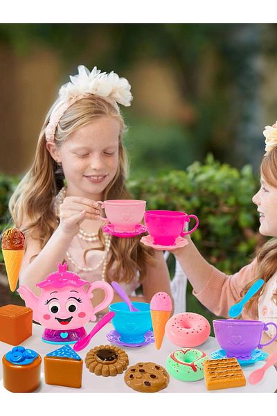 Choice 23 PCS Tea Party Set for Toddler Little Girls 3-5 with Teapot Tea Cup Music & Light Play Food Toy...