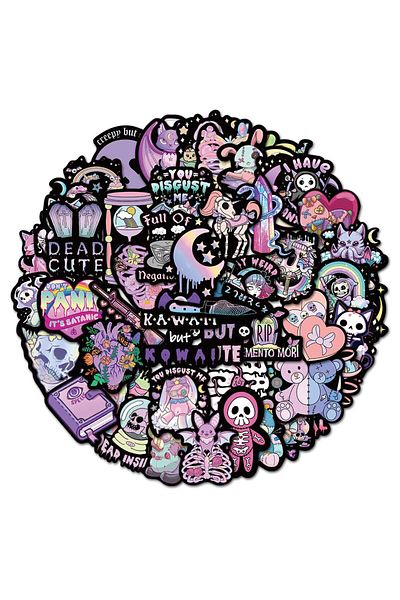 Choice 50pcs 50pcs Cartoon Gothic Evil Witch Ghost Stickers Style Stickers For Laptop Skateboard Computer G
