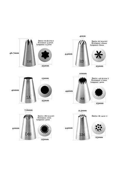 Choice AM688-1A 6 قطع فوهات المعجنات على شكل وردة أداة تزيين الكيك فوهة تزيين...