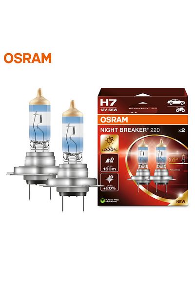 Choice H7 Osram Night Breaker 220 Car Lamps H4 H7 H11 Halogen Headlight 220% Power Bright 150m Long Beam