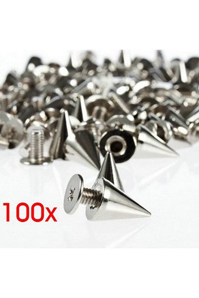 Choice 7x10mm Color As Picture 100pcs/set Silver Cone Studs And Spikes Diy Craft Cool Punk Garment Rivets F