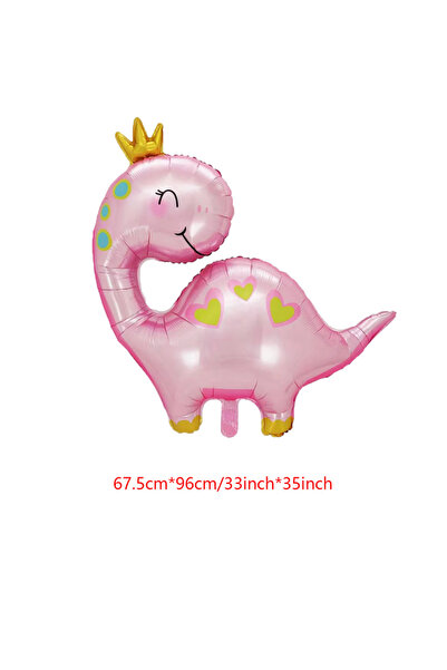 Choice بالونات هيليوم على شكل ديناصور وردي آخر، قطعة واحدة، بالونات ديناصور تاج وردي، بالونات هيليوم تانيستروفوس للأطفال
