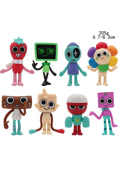 Choice New Dandy's World Figure Set Goob Boxten Pebble Finn Flutter Dandys World Action Figuras Toy Anim...