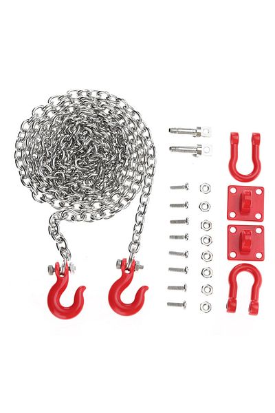 Choice Red Rc Tow Chain Rc Tow Hook Tow Chain Tow Hook U Shaped Tow Hook Trailer Chain Assemble Parts For