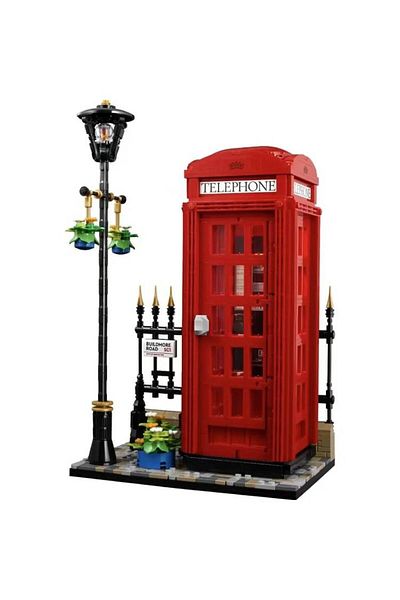 Choice Red 1460pcs City Classic Red London Telephone Box Building Blocks Compatible With 21347 Landmark Bri