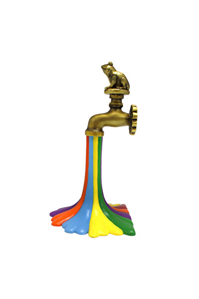 Choice MULTI 1pc-Flowing Rainbow Resin Statue, Scene Decor, Room Decor, Garde...