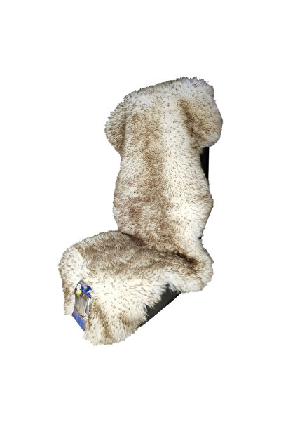 Generic Sheepskin Car Seat Cover, Soft Wool Pad, Fits Most Vehicles Brown & White