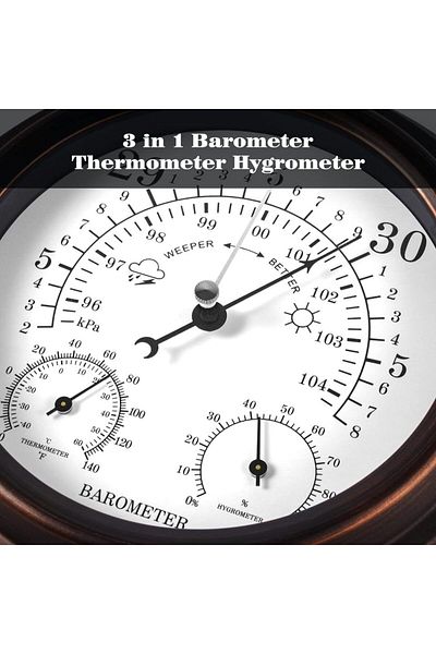 Choice 3 In 1 Barometer Thermometer Hygrometer Indoor Outdoor Weather Station Atmospheric Pressure Tempe...