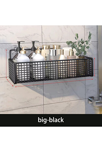 Choice رف تخزين حائطي كبير أسود قطعة واحدة للمطبخ غير مثقوب رف تخزين حائطي