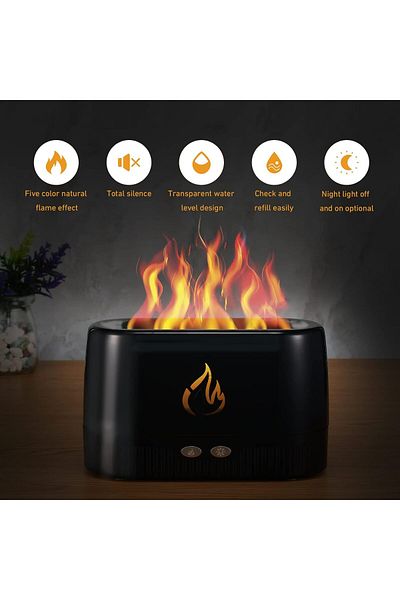 AWH Aromatherapy Diffuser with Flame Light, Cool Mist Humidifier,with Waterless Auto-Off Protection