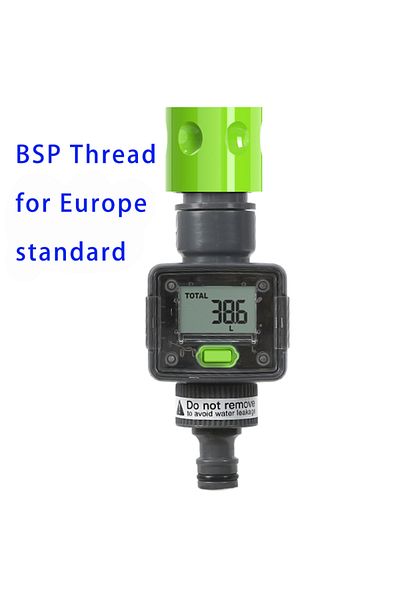 Choice Bsp Europe Water Flow Meter Measure Gallon/liter Consumption And Flow Rate For Outdoor Garden Hose W