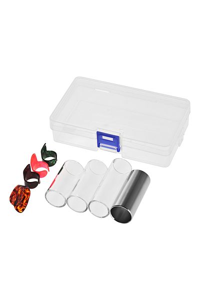 Choice Guitar Pick Guitar Slides Set Includes 3 Glass Slides (5.1CM/ 6CM/ 7CM) 1 Stainless Steel Slide (6