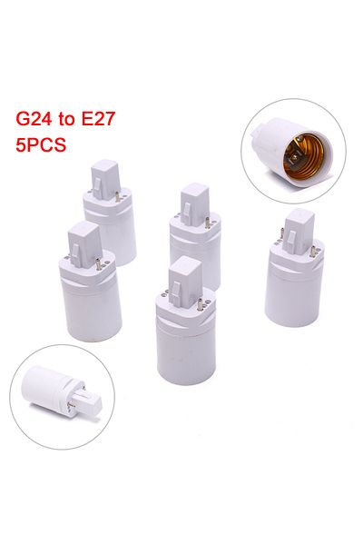 ZLinKJ 5PCS G24 To E27 Socket LED Lamp Adapter Flexible Extend Lamp Base LED Light