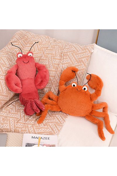 Choice 1pc Adorable Soft Lifelike Lobster  Crab Plueshie Stuffed Cartoon Sea Animals Toys Baby Appease D...