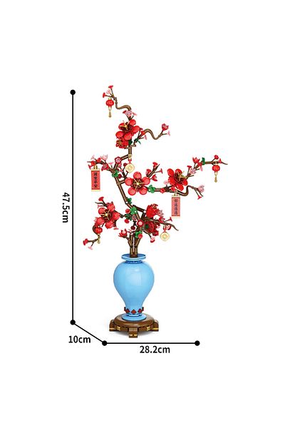 Choice 547pcs Flower Bouquet Plum Blossom Peach Blossom Narcissus Bonsai Potted Plant Building Blocks Model