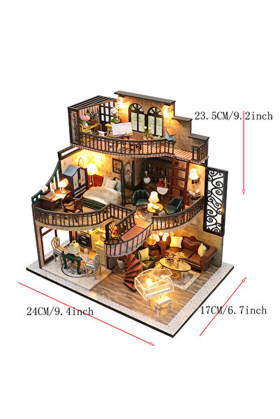Choice مجموعة بيت الدمية الخشبية بدون غطاء M2132 نموذج بناء يدوي لحديقة الزهو...