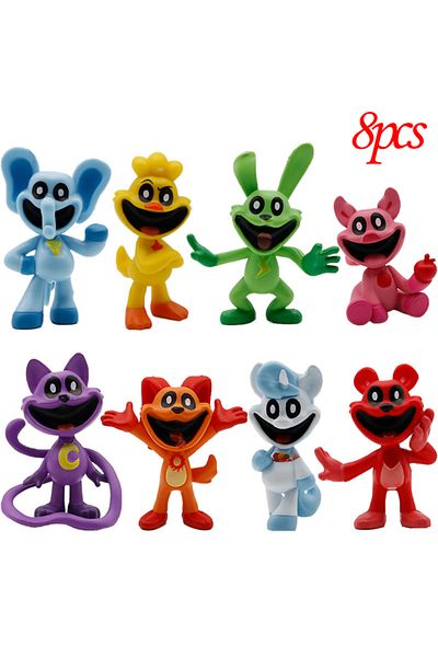 Choice 8pcs-c 8pcs-set Smiling Critters Figures Anime Kawaii Catnap Doll Pvc Model Toy Catnat Desktop Decor