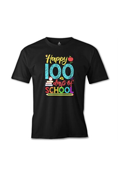 Lord T-Shirt 100 Days Of School - Happy Siyah Erkek Tshirt