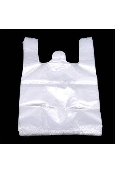 Choice 24x37cm White 100pcs Supermarket Plastic Bags With Handle Useful Plastic Storage Transparent Shoppin