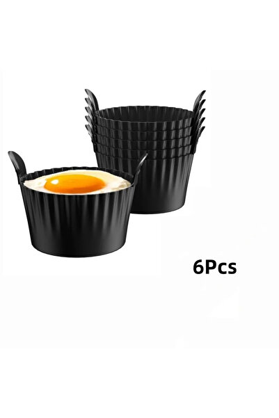 Choice قالب سيليكون أسود مكون من 6 قطع لأكواب الكعك وفرن القلي الهوائي وصينية...