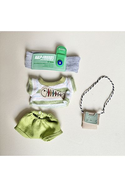 Choice Green Labubu I Ii Idol Dolls Clothes Kawaii Green Outfit With Bag Accessories Korea Kpop Doll Clothi