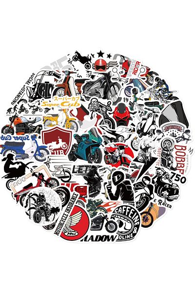 Choice 50pcs 50pcs Motorcycle Sticker Retro Decorative For Guitar Skateboard Computer Harley Motorbike Pers