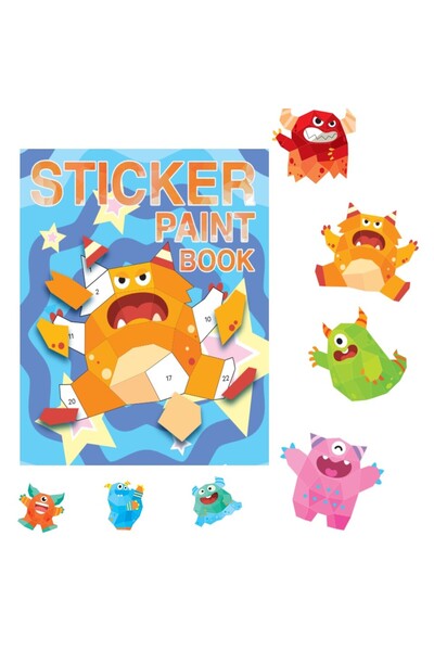 Choice كتاب تلوين ملصقات بتصميم وحوش، قطعة واحدة، ملصقات مرقمة، ألعاب ذهنية ل...