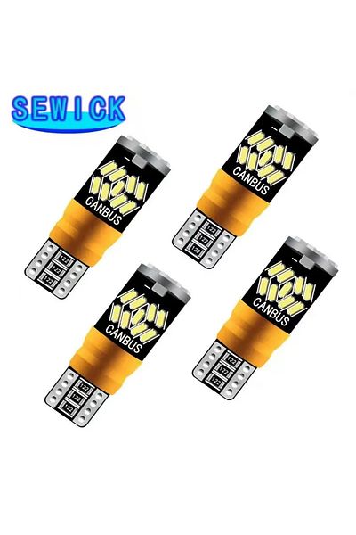 Choice 100 قطعة T10 Canbus 27SMD 3014 Led 0.3a 3.6w غير قطبي W5w خالٍ من الأخطاء لوحة ترخيص السيارة الداخلية