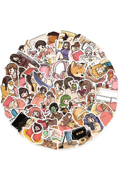 Choice 50pcs 50pcs Modern Girl Characters Stickers Children's Diy Car Bike Travel Luggage Laptop Classic To