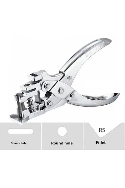 Choice Silver Multifuctional Hole Puncher Pvc Plastic Id Cutter Paper Tag Tool Plier Hole Identity Puncher