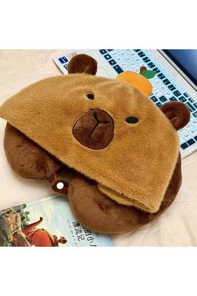 Choice Free Size Camel Capybara Kawaii Plush Pillow With Hat Cute Cartoon Animals Stuffed Lovely Plush Neck