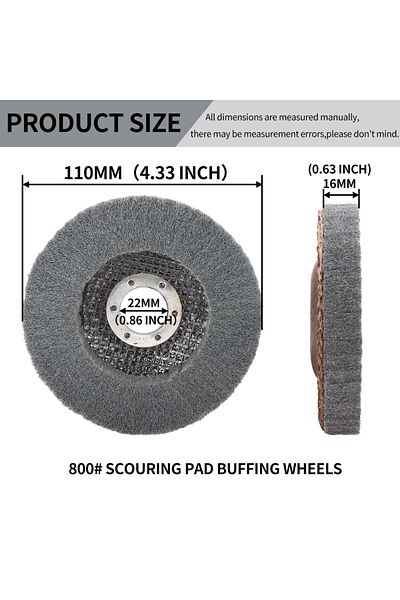 Choice 115mm Gray Grit800 Nuodunco 115mm Nylon Fiber Flap Disc 4.5"polishing Wheel Metal Wood Rust Removal