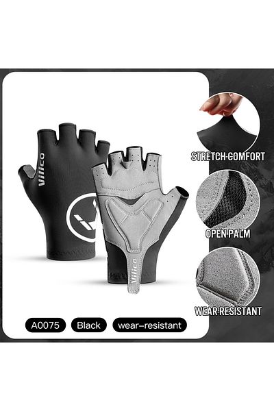 Choice L A0075-black Breaking Wind Cycling Half Finger Gloves Anti-slip Bicycle Mittens Racing Road Bike Gl