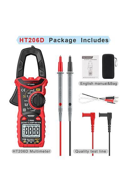 TELEHILL Ht206d Ac Dc Prof Ht206 Digital Clamp Meter Ac Dc Current Ncv Multimeter Pinza Amperimetrica True Rm