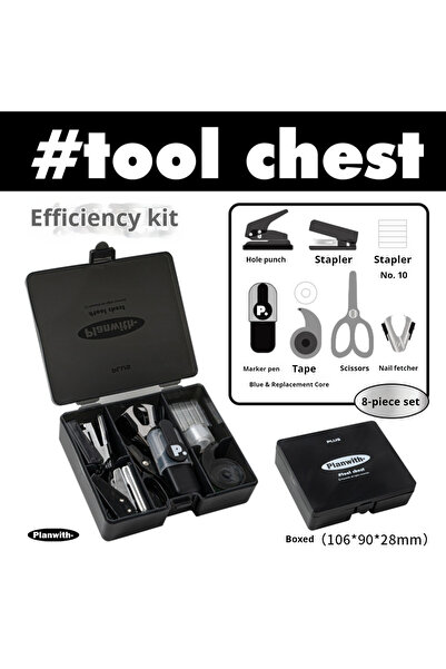 Choice 1 black Mini Puncher Stapler Staple Hole Tape Machine Set Ins Multifun...