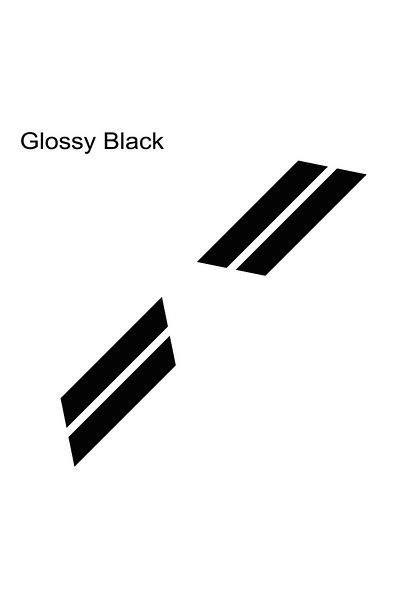 Choice Glossy Black Car Double Bar Hood Fender Hash Mark Side For Ford Mustang Gt500 Gt350 Gt Auto Graphics