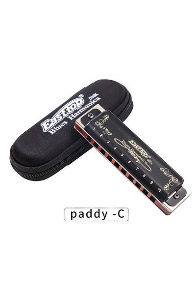 Choice Key Of Paddy C Black East Top Harmonica Diatonic Blues Harmonica Key Of Paddy C 10 Holes 20 Tones 00