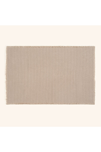 Zsa Zsa Zsu Costa Saçaklı Çizgili Pamuk %100 Pamuk Kilim 180x250 Cm Kum Rengı